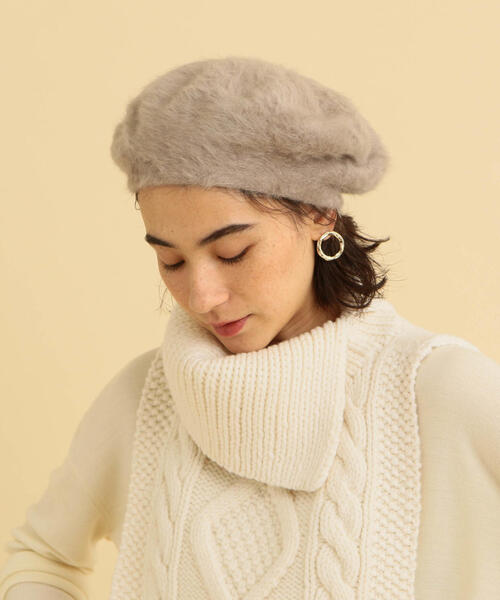 BEAUTY&YOUTH UNITED ARROWS（ビューティーアンドユースユナイテッドアローズ）の「BY ソリッドシャギーベレー ◆（ハンチング/ベレー帽・レディース・オフホワイト/ダークブラウン/モカ/オリーブ・FREE）」の13枚目の写真