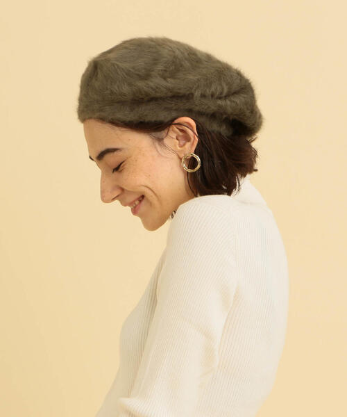 BEAUTY&YOUTH UNITED ARROWS（ビューティーアンドユースユナイテッドアローズ）の「BY ソリッドシャギーベレー ◆（ハンチング/ベレー帽・レディース・オフホワイト/ダークブラウン/モカ/オリーブ・FREE）」の7枚目の写真