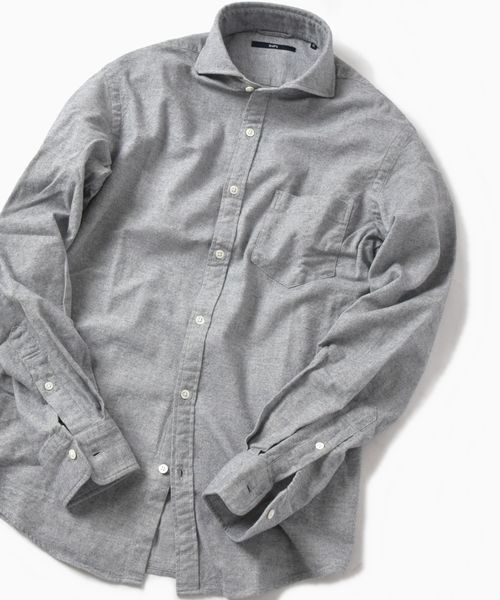 SHIPS（シップス）の「SC: ツイル セミワイド ソリッド ネルシャツ（シャツ/ブラウス・メンズ・ライトブルー/ネイビー/グレー・SMALL/MEDIUM/LARGE/X-LARGE）」の2枚目の写真