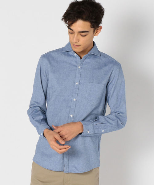 SHIPS（シップス）の「SC: ツイル セミワイド ソリッド ネルシャツ（シャツ/ブラウス・メンズ・ライトブルー/ネイビー/グレー・SMALL/MEDIUM/LARGE/X-LARGE）」の8枚目の写真