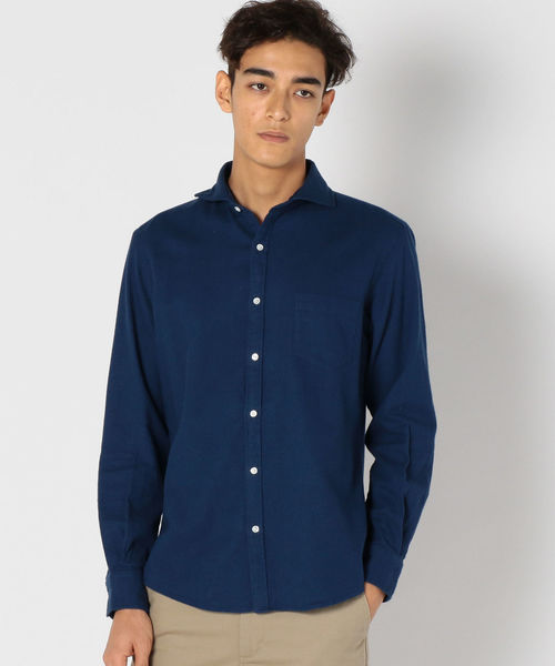 SHIPS（シップス）の「SC: ツイル セミワイド ソリッド ネルシャツ（シャツ/ブラウス・メンズ・ライトブルー/ネイビー/グレー・SMALL/MEDIUM/LARGE/X-LARGE）」の6枚目の写真