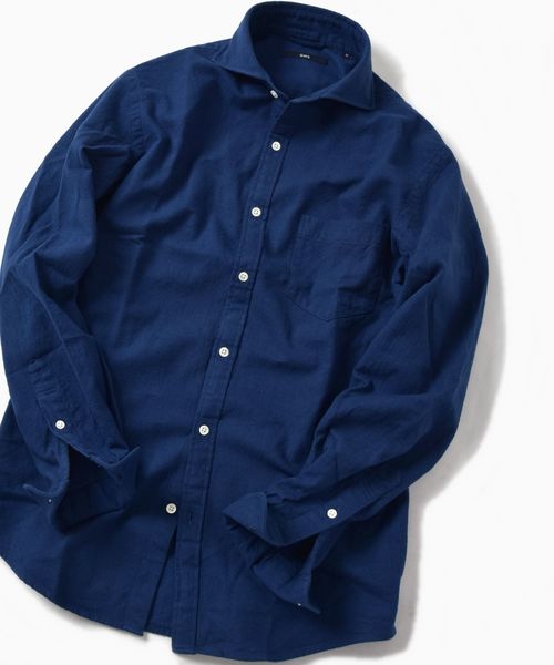 SHIPS（シップス）の「SC: ツイル セミワイド ソリッド ネルシャツ（シャツ/ブラウス・メンズ・ライトブルー/ネイビー/グレー・SMALL/MEDIUM/LARGE/X-LARGE）」の5枚目の写真