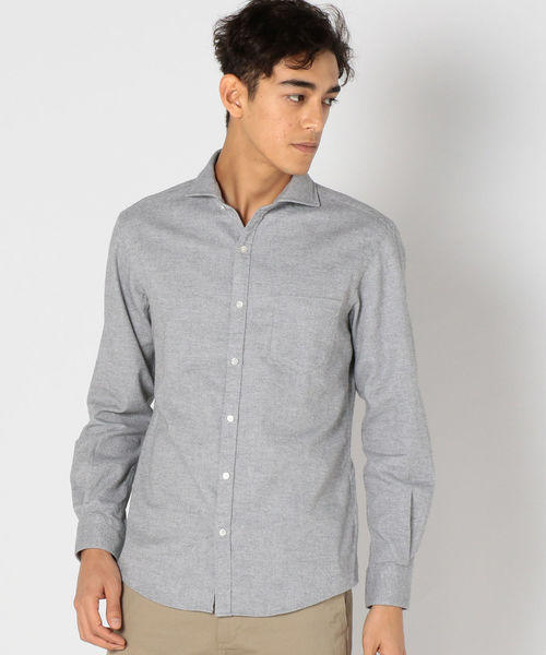 SHIPS（シップス）の「SC: ツイル セミワイド ソリッド ネルシャツ（シャツ/ブラウス・メンズ・ライトブルー/ネイビー/グレー・SMALL/MEDIUM/LARGE/X-LARGE）」の4枚目の写真