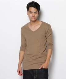 WEGO | WEGO/フライスVネック5分袖カットソー(Tシャツ/カットソー)