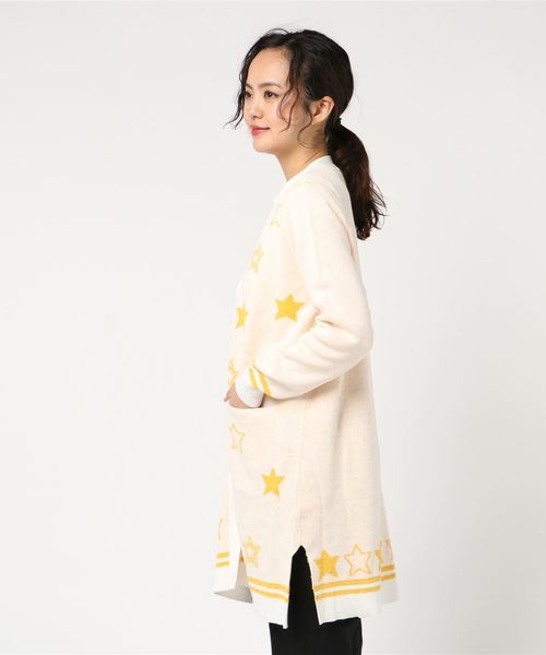 Cachette（カシェット）の「【Cachette/カシェット】ニットカーディガン　11917209　SPV（カーディガン/ボレロ・レディース・レッド/イエロー・MEDIUM）」の4枚目の写真
