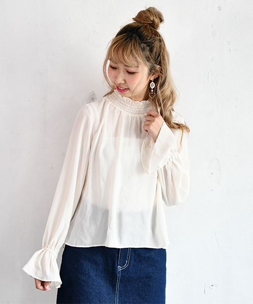 PairPair（ペアペア）の「【ZOZO限定アイテム】ニットビスチェ付きフリルネックブラウス（シャツ/ブラウス・レディース・ベージュ/ラベンダー・FREE）」の17枚目の写真