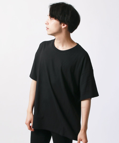 SHISKY（シスキー）の「無地BIG5分Tシャツ（Tシャツ/カットソー・メンズ・レッド/ブラック/杢グレー/チャコール/ロイヤルブルー/ネイビー/オフホワイト/カーキ・L/M/XL）」の3枚目の写真