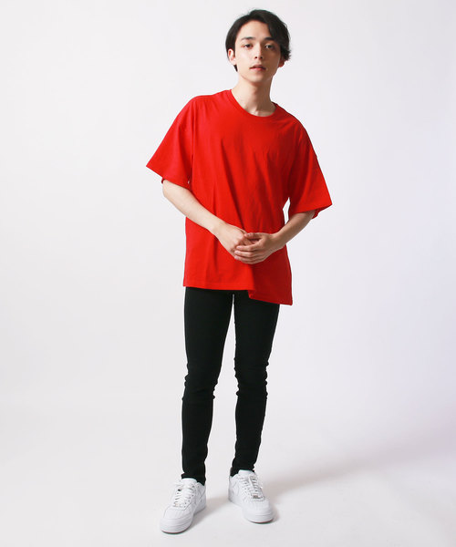 SHISKY（シスキー）の「無地BIG5分Tシャツ（Tシャツ/カットソー・メンズ・レッド/ブラック/杢グレー/チャコール/ロイヤルブルー/ネイビー/オフホワイト/カーキ・L/M/XL）」の15枚目の写真