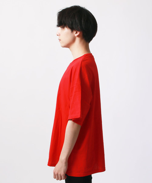 SHISKY（シスキー）の「無地BIG5分Tシャツ（Tシャツ/カットソー・メンズ・レッド/ブラック/杢グレー/チャコール/ロイヤルブルー/ネイビー/オフホワイト/カーキ・L/M/XL）」の13枚目の写真