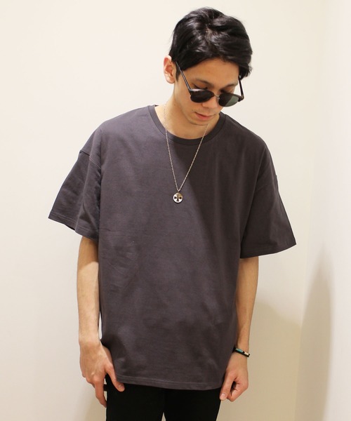 SHISKY（シスキー）の「無地BIG5分Tシャツ（Tシャツ/カットソー・メンズ・レッド/ブラック/杢グレー/チャコール/ロイヤルブルー/ネイビー/オフホワイト/カーキ・L/M/XL）」の19枚目の写真