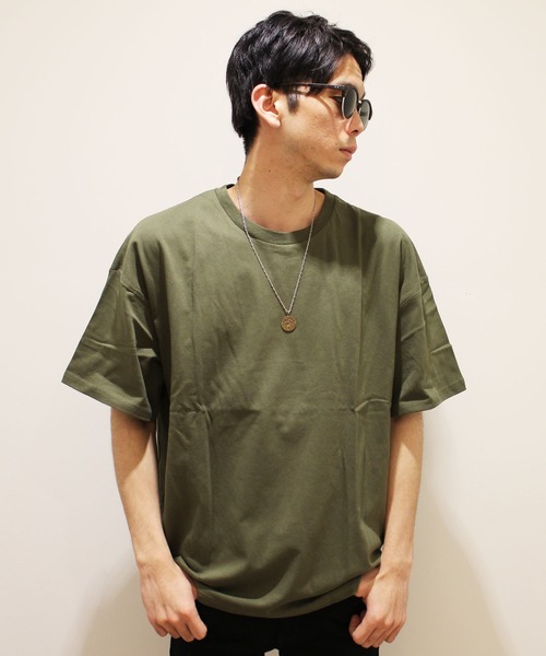 SHISKY（シスキー）の「無地BIG5分Tシャツ（Tシャツ/カットソー・メンズ・レッド/ブラック/杢グレー/チャコール/ロイヤルブルー/ネイビー/オフホワイト/カーキ・L/M/XL）」の20枚目の写真