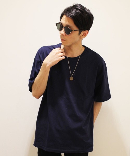 SHISKY（シスキー）の「無地BIG5分Tシャツ（Tシャツ/カットソー・メンズ・レッド/ブラック/杢グレー/チャコール/ロイヤルブルー/ネイビー/オフホワイト/カーキ・L/M/XL）」の21枚目の写真