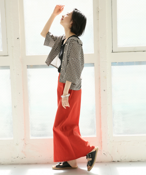 LOWRYS FARM（ローリーズファーム）の「コモンガラシャツＳＳ　833813（シャツ/ブラウス・レディース・アイボリー/ブラック/ベージュ/ネイビー・FREE）」の6枚目の写真