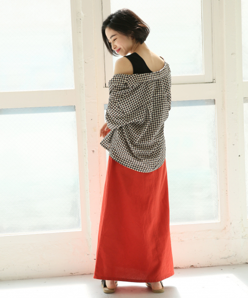 LOWRYS FARM（ローリーズファーム）の「コモンガラシャツＳＳ　833813（シャツ/ブラウス・レディース・アイボリー/ブラック/ベージュ/ネイビー・FREE）」の7枚目の写真