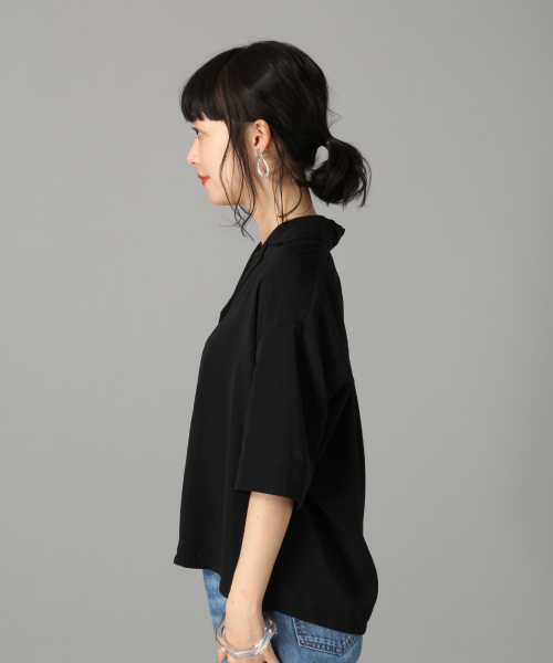 LOWRYS FARM（ローリーズファーム）の「コモンガラシャツＳＳ　833813（シャツ/ブラウス・レディース・アイボリー/ブラック/ベージュ/ネイビー・FREE）」の8枚目の写真