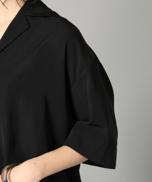 LOWRYS FARM（ローリーズファーム）の「コモンガラシャツＳＳ　833813（シャツ/ブラウス・レディース・アイボリー/ブラック/ベージュ/ネイビー・FREE）」の11枚目の写真