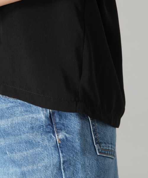 LOWRYS FARM（ローリーズファーム）の「コモンガラシャツＳＳ　833813（シャツ/ブラウス・レディース・アイボリー/ブラック/ベージュ/ネイビー・FREE）」の12枚目の写真