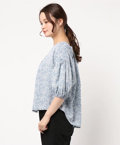 natural couture（ナチュラルクチュール）の「プチプラバックねじりブラウス（シャツ/ブラウス・レディース・アイボリー/ベージュ/ミント/ストライプ/ベージュ系その他/サックスブルー・FREE）」の8枚目の写真