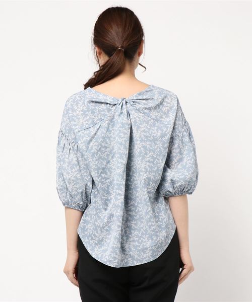 natural couture（ナチュラルクチュール）の「プチプラバックねじりブラウス（シャツ/ブラウス・レディース・アイボリー/ベージュ/ミント/ストライプ/ベージュ系その他/サックスブルー・FREE）」の7枚目の写真