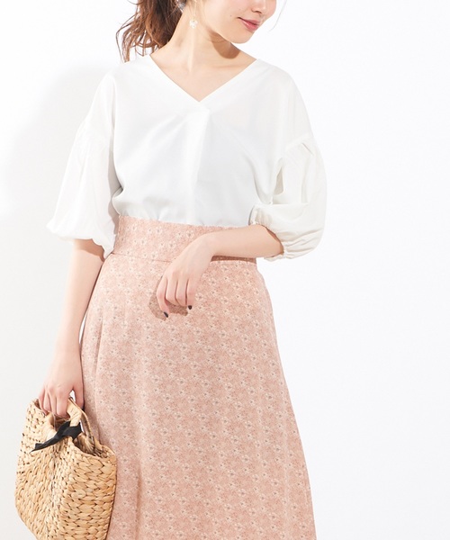 natural couture（ナチュラルクチュール）の「プチプラバックねじりブラウス（シャツ/ブラウス・レディース・アイボリー/ベージュ/ミント/ストライプ/ベージュ系その他/サックスブルー・FREE）」の2枚目の写真