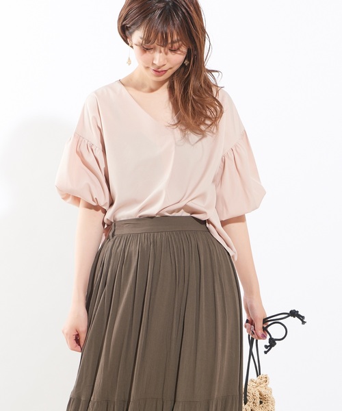 natural couture（ナチュラルクチュール）の「プチプラバックねじりブラウス（シャツ/ブラウス・レディース・アイボリー/ベージュ/ミント/ストライプ/ベージュ系その他/サックスブルー・FREE）」の18枚目の写真