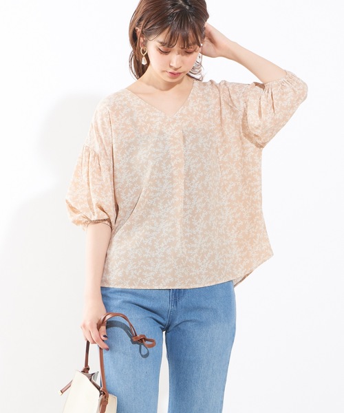 natural couture（ナチュラルクチュール）の「プチプラバックねじりブラウス（シャツ/ブラウス・レディース・アイボリー/ベージュ/ミント/ストライプ/ベージュ系その他/サックスブルー・FREE）」の11枚目の写真