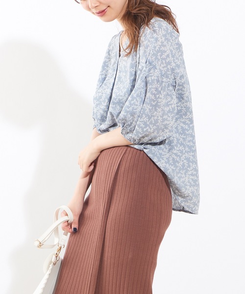 natural couture（ナチュラルクチュール）の「プチプラバックねじりブラウス（シャツ/ブラウス・レディース・アイボリー/ベージュ/ミント/ストライプ/ベージュ系その他/サックスブルー・FREE）」の15枚目の写真