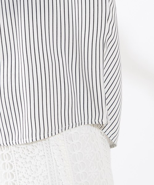 natural couture（ナチュラルクチュール）の「プチプラバックねじりブラウス（シャツ/ブラウス・レディース・アイボリー/ベージュ/ミント/ストライプ/ベージュ系その他/サックスブルー・FREE）」の9枚目の写真