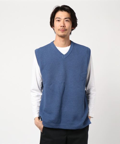 JOURNAL STANDARD(ジャーナルスタンダード)の「リカバーVネックベスト♯(ニット/セーター・メンズ・カーキ/コバルトブルー/ベージュ・LARGE/MEDIUM/SMALL)」の4枚目の写真