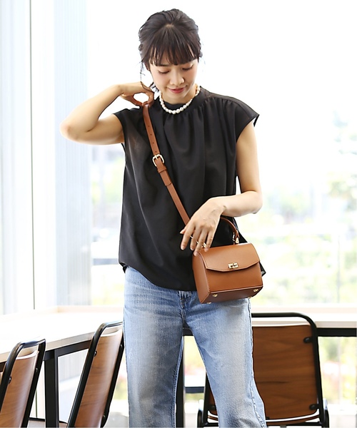 La TOTALITE（ラトータリテ）の「ボイルギャザーブラウス【手洗い可能】◆（シャツ/ブラウス・レディース・ホワイト/ブラック/オレンジ・FREE）」の7枚目の写真