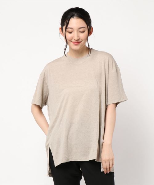 IENA(イエナ)の「UNFIL リネン オーバーサイズTシャツ◆(Tシャツ/カットソー・レディース・ベージュ・FREE)」の4枚目の写真