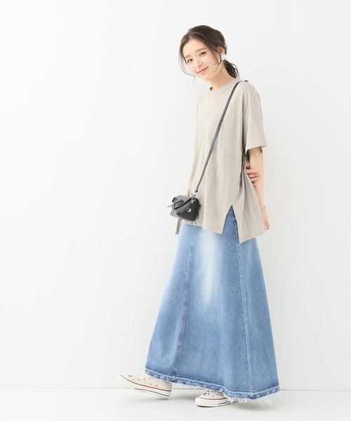 IENA(イエナ)の「UNFIL リネン オーバーサイズTシャツ◆(Tシャツ/カットソー・レディース・ベージュ・FREE)」の2枚目の写真