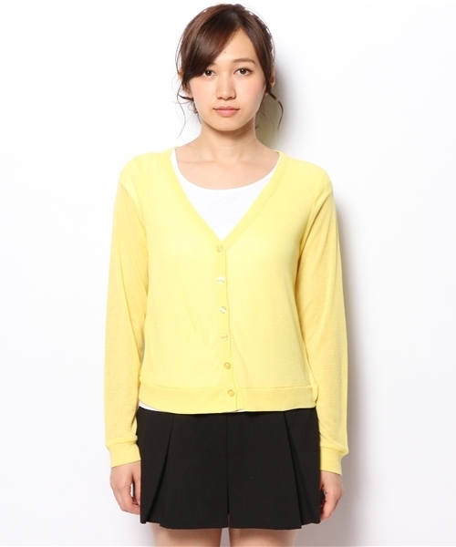 WEGO（ウィゴー）の「WEGO/Vネックカーディガン（カーディガン/ボレロ・レディース・ホワイト/ライトイエロー/レッド/グリーン・FREE）」の7枚目の写真