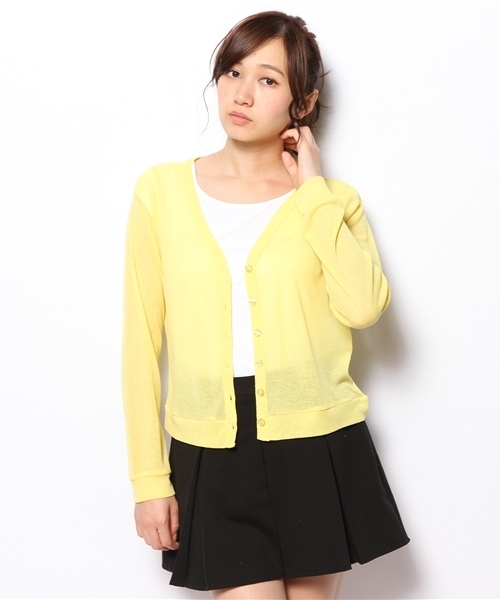 WEGO（ウィゴー）の「WEGO/Vネックカーディガン（カーディガン/ボレロ・レディース・ホワイト/ライトイエロー/レッド/グリーン・FREE）」の10枚目の写真