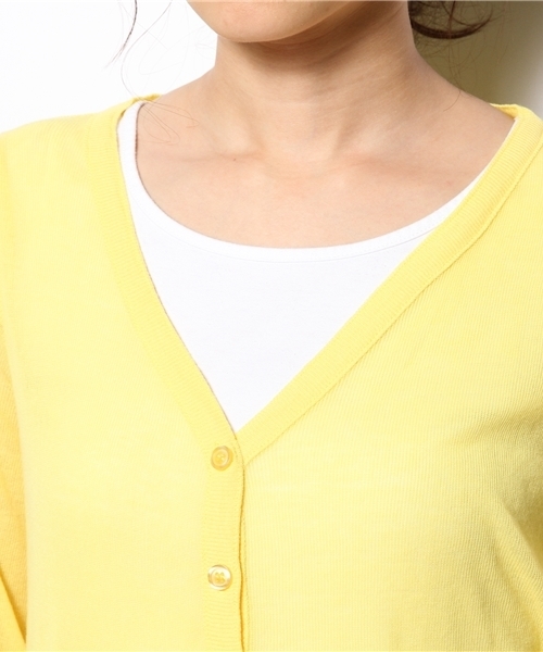 WEGO（ウィゴー）の「WEGO/Vネックカーディガン（カーディガン/ボレロ・レディース・ホワイト/ライトイエロー/レッド/グリーン・FREE）」の11枚目の写真