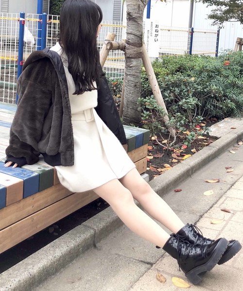 archives（アルシーヴ）の「リバーシブルファーボンバーブルゾン（ブルゾン・レディース・チャコールグレー/ブラック/ベージュ・MEDIUM）」の14枚目の写真