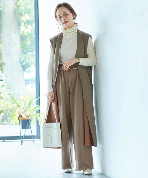 KOBE LETTUCE(コウベレタス)の「センタープレススウェットワイドパンツ(スウェットパンツ・レディース・チャコールグレー/ブラック/モカ/ホワイト系その他/ベージュ系その他/ブラック系その他/ホワイト系その他2/ブラウン/ホワイト系その他3/ブラック系その他2/ライトベージュ・S/M/M/L)」の20枚目の写真