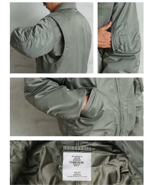 WAIPER.inc(ワイパーインク)の「米軍 CWU-45/P フライトジャケット WAIPER.inc【WP25】(ミリタリージャケット・メンズ・グリーン系その他/ブラック/ネイビー・S/L/XL/XXL/M/XXXL)」の21枚目の写真
