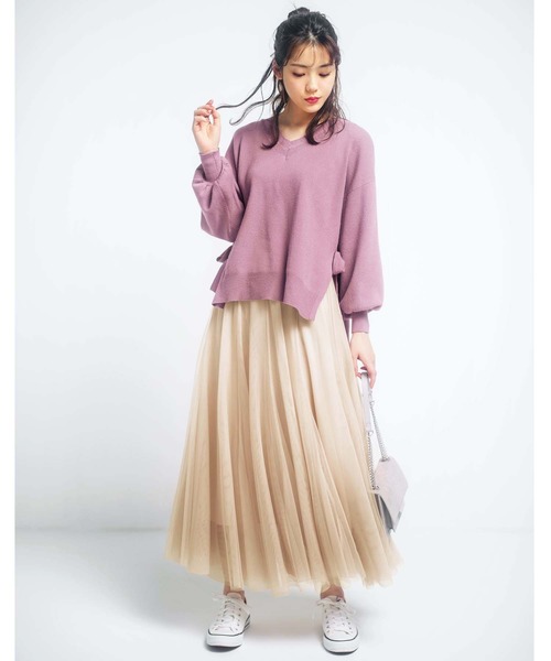 GeeRA(ジーラ)の「サイドスリット&リボンニット(ニット/セーター・レディース・ベージュ/ブルー/ラベンダー/グリーン・XX-LARGE/LARGE/X-LARGE/MEDIUM)」の13枚目の写真