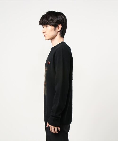 FRED PERRY / Tartan Panel Jumper サイズS Fred Perry tartan panel jumper in black | ASOS