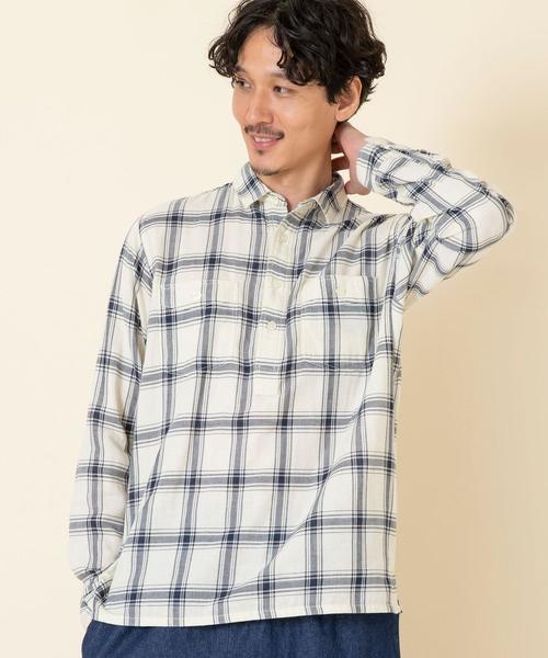 coen(コーエン)の「ダブルガーゼチェックプルオーバーシャツ(シャツ/ブラウス・メンズ・ネイビー/ホワイト・SMALL/MEDIUM/LARGE/X-LARGE)」の12枚目の写真