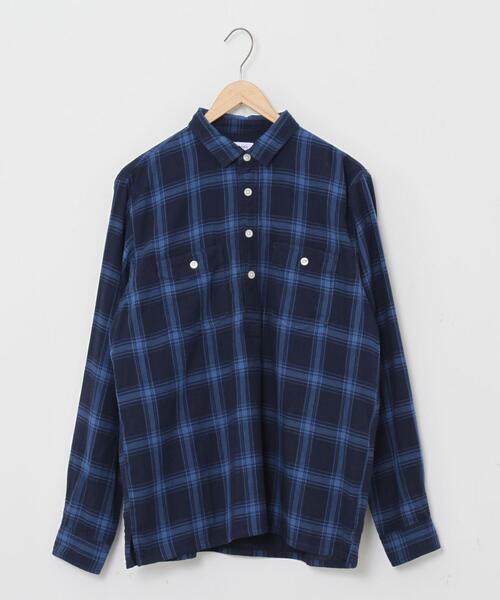 coen(コーエン)の「ダブルガーゼチェックプルオーバーシャツ(シャツ/ブラウス・メンズ・ネイビー/ホワイト・SMALL/MEDIUM/LARGE/X-LARGE)」の8枚目の写真