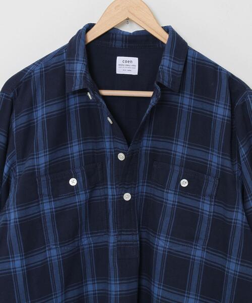 coen(コーエン)の「ダブルガーゼチェックプルオーバーシャツ(シャツ/ブラウス・メンズ・ネイビー/ホワイト・SMALL/MEDIUM/LARGE/X-LARGE)」の19枚目の写真