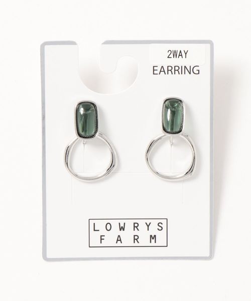 LOWRYS FARM（ローリーズファーム）の「ジュシ＊リングサガリイヤリング　895048（イヤリング・レディース・ホワイト/ダークブラウン/グリーン・FREE）」の3枚目の写真