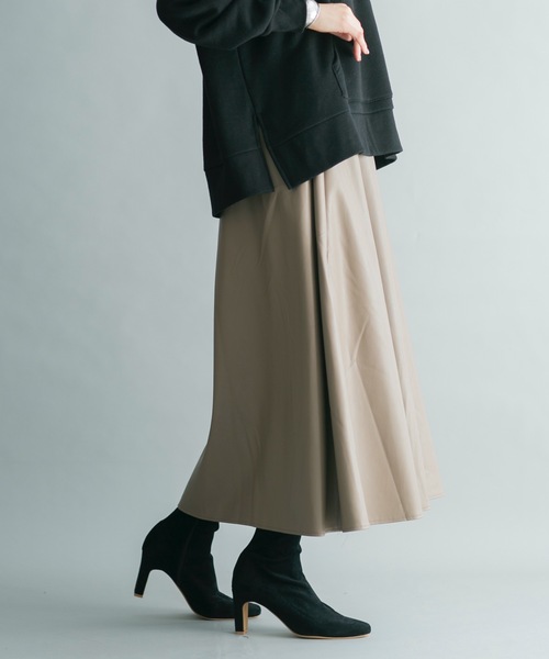 prose verse（プロズヴェール）の「フェイクレザーロングフレアスカート（スカート・レディース・ブラック/グレー/アイボリー/ブラウン・ﾌﾘ-）」の10枚目の写真