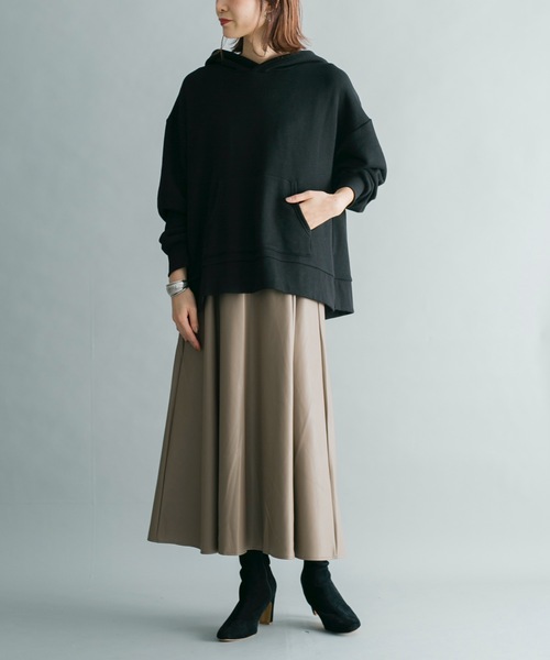 prose verse（プロズヴェール）の「フェイクレザーロングフレアスカート（スカート・レディース・ブラック/グレー/アイボリー/ブラウン・ﾌﾘ-）」の12枚目の写真