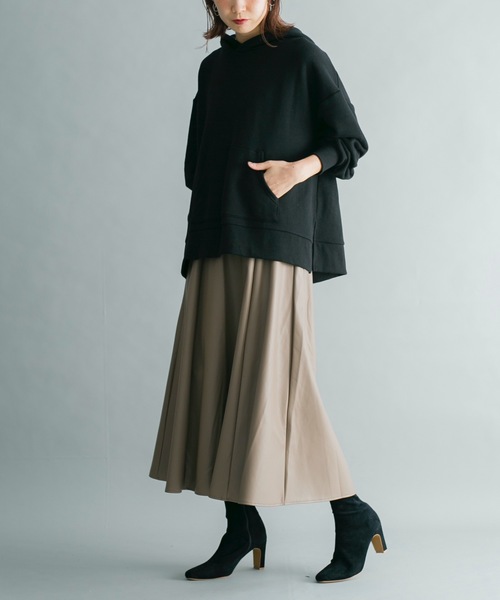 prose verse（プロズヴェール）の「フェイクレザーロングフレアスカート（スカート・レディース・ブラック/グレー/アイボリー/ブラウン・ﾌﾘ-）」の14枚目の写真