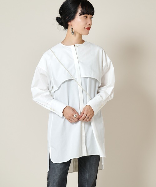 SHENERY（シーナリー）の「ヨークフリルチュニックブラウス（シャツ/ブラウス・レディース・オフホワイト・FREE）」の2枚目の写真