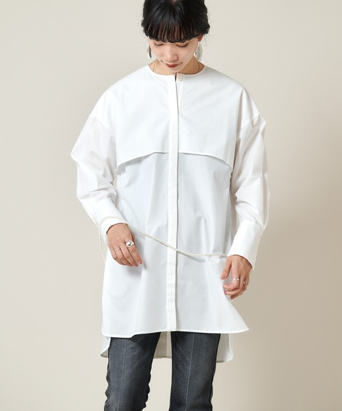 SHENERY（シーナリー）の「ヨークフリルチュニックブラウス（シャツ/ブラウス・レディース・オフホワイト・FREE）」の6枚目の写真