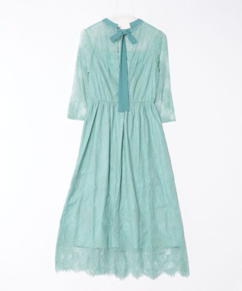 DRESS LAB（ドレスラボ）の「【結婚式/オケージョンドレス】総レース チュールワンピースドレス（ドレス・レディース・ブラック/ブルー系その他/ピンクベージュ/ブルーグリーン・S/M/L）」の6枚目の写真